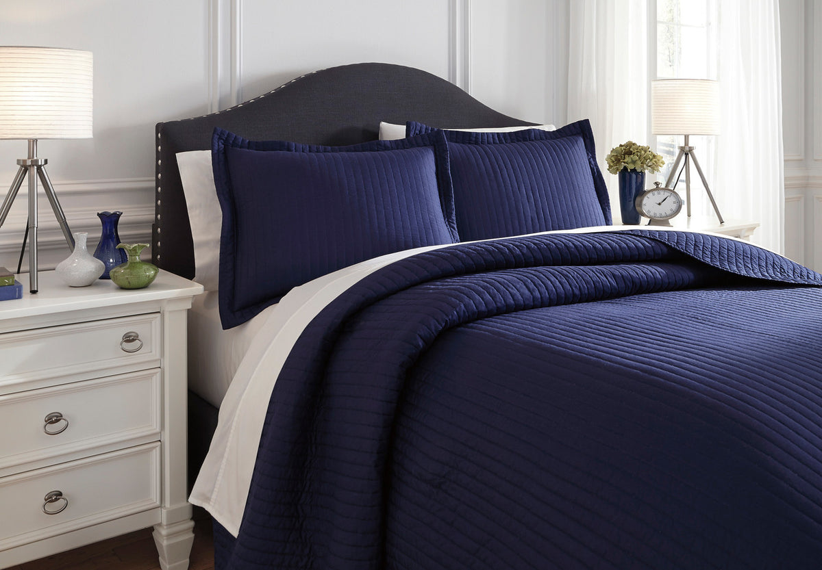 Raleda Navy Coverlet Set