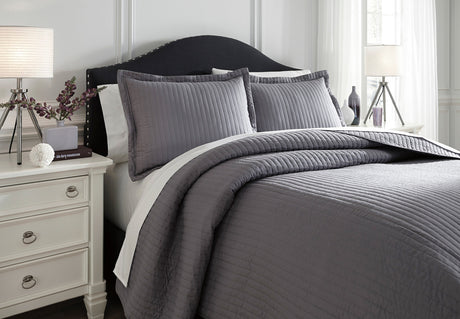 Raleda Gray Coverlet Set