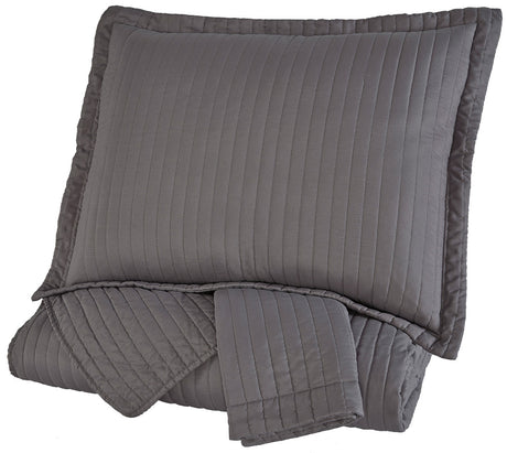 Raleda Gray Coverlet Set