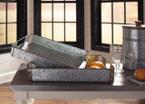 RAYMOND Galvanized Metal 19" Wide Tray Pair