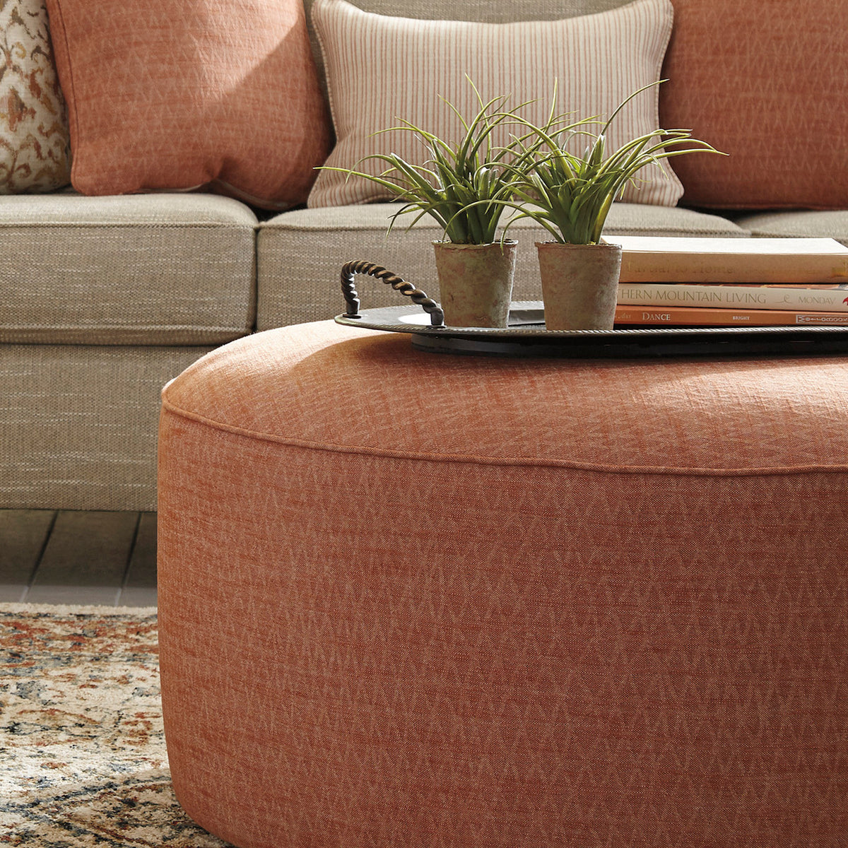 REVLON 38" Wide Round Ottoman