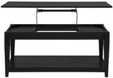 RICHARD Black 48" Wide Lift-Top Coffee Table