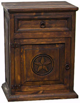 RIGGINS Brown 22" Wide by 30" Height Night Stand with Cabinet Door