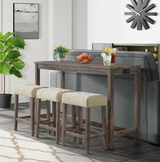 RILEY Gray 60" Wide 4 Piece Counter Set with USB Connection