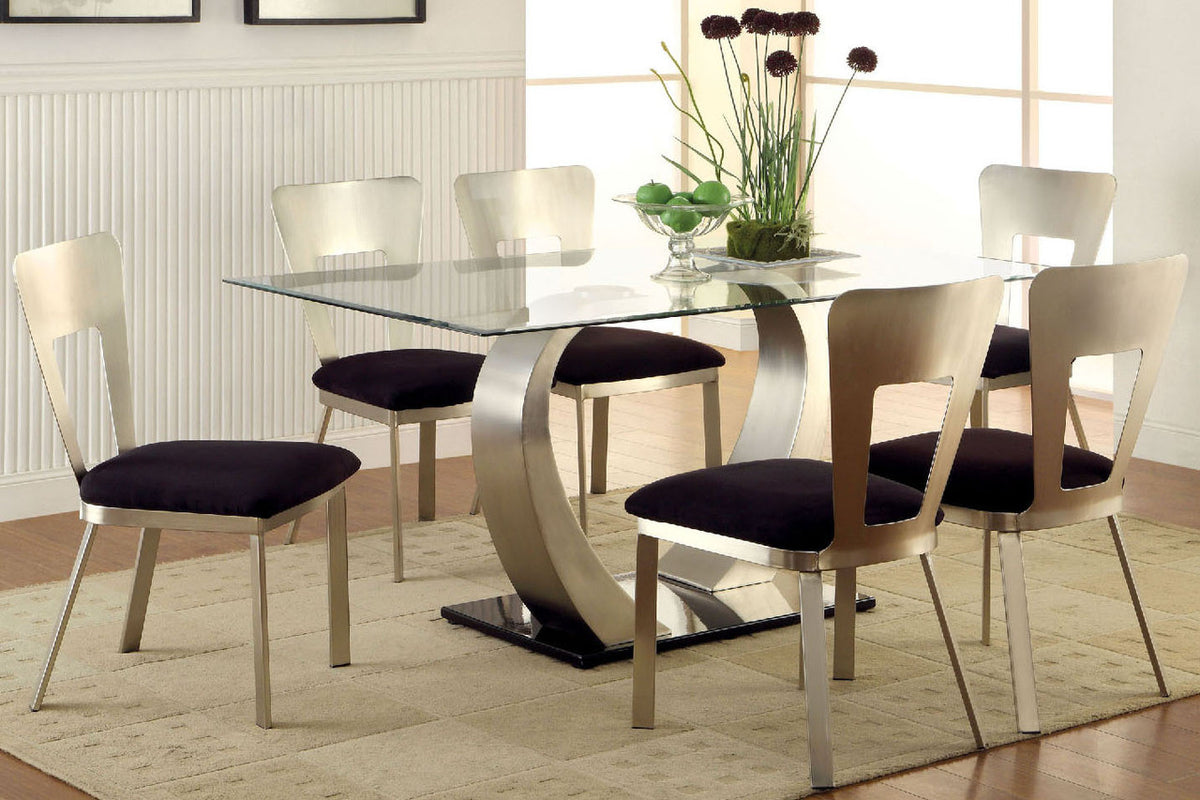 ROMULUS Satin 7 Piece Dining Set