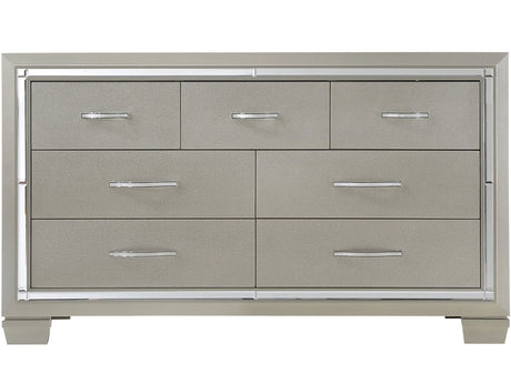 GIORGIA Champagne 63" Wide Dresser & Lighted Mirror