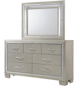 GIORGIA Champagne 63" Wide Dresser & Lighted Mirror