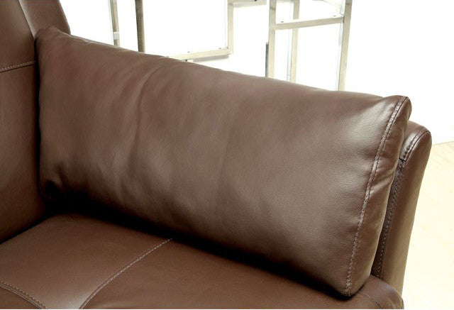 ROUGE Brown Faux Leather 77" Wide Sofa (RTA)