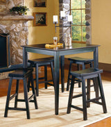 RUA Black 5 Piece Counter Height Set