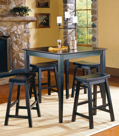 RUA Black 5 Piece Counter Height Set