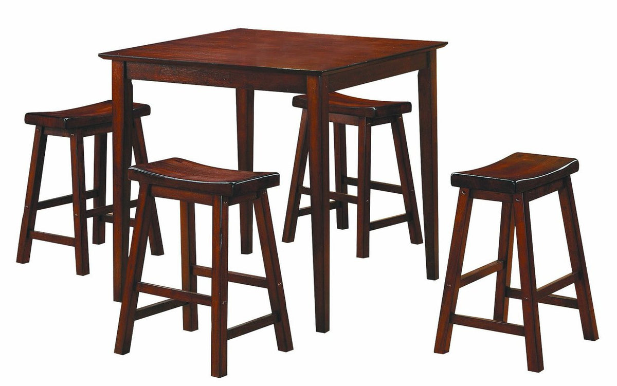 RUA Cherry 5 Piece Counter Height Set