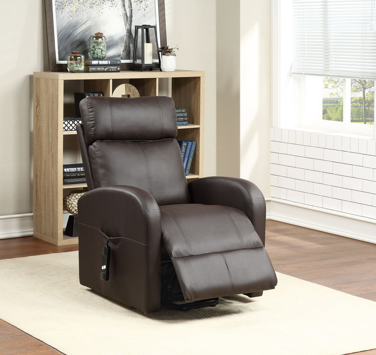 RUKU Brown 28" Wide Recliner with Power Lift