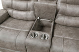 SABINAS Gray-Brown Reclining Sofa & Loveseat