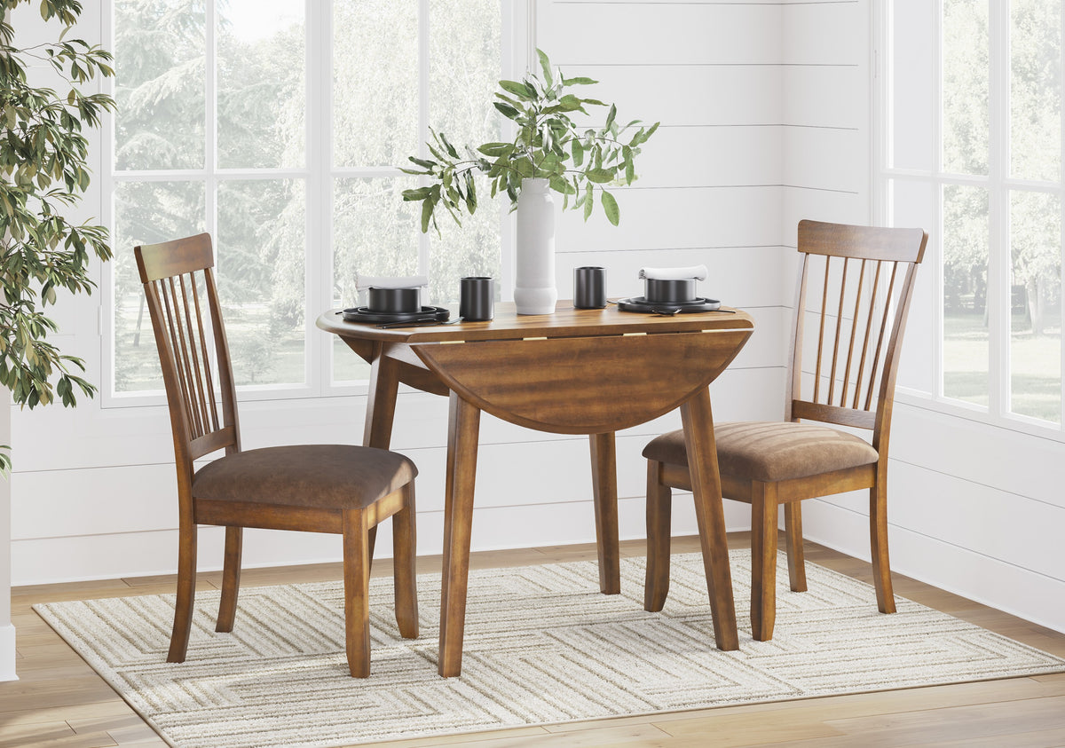 SADIE Medium Brown 5 Piece Dining Set with Drop-Leafs