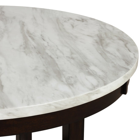 SAFIRE White Faux Marble 42" Wide Counter Height Table