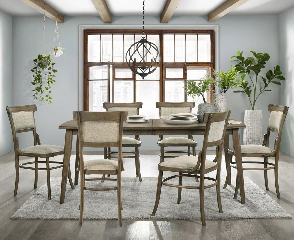 SAINT PAUL Vintage Walnut 7 Piece Dining Set