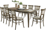 SAINT PAUL Vintage Walnut 9 Piece Dining Set