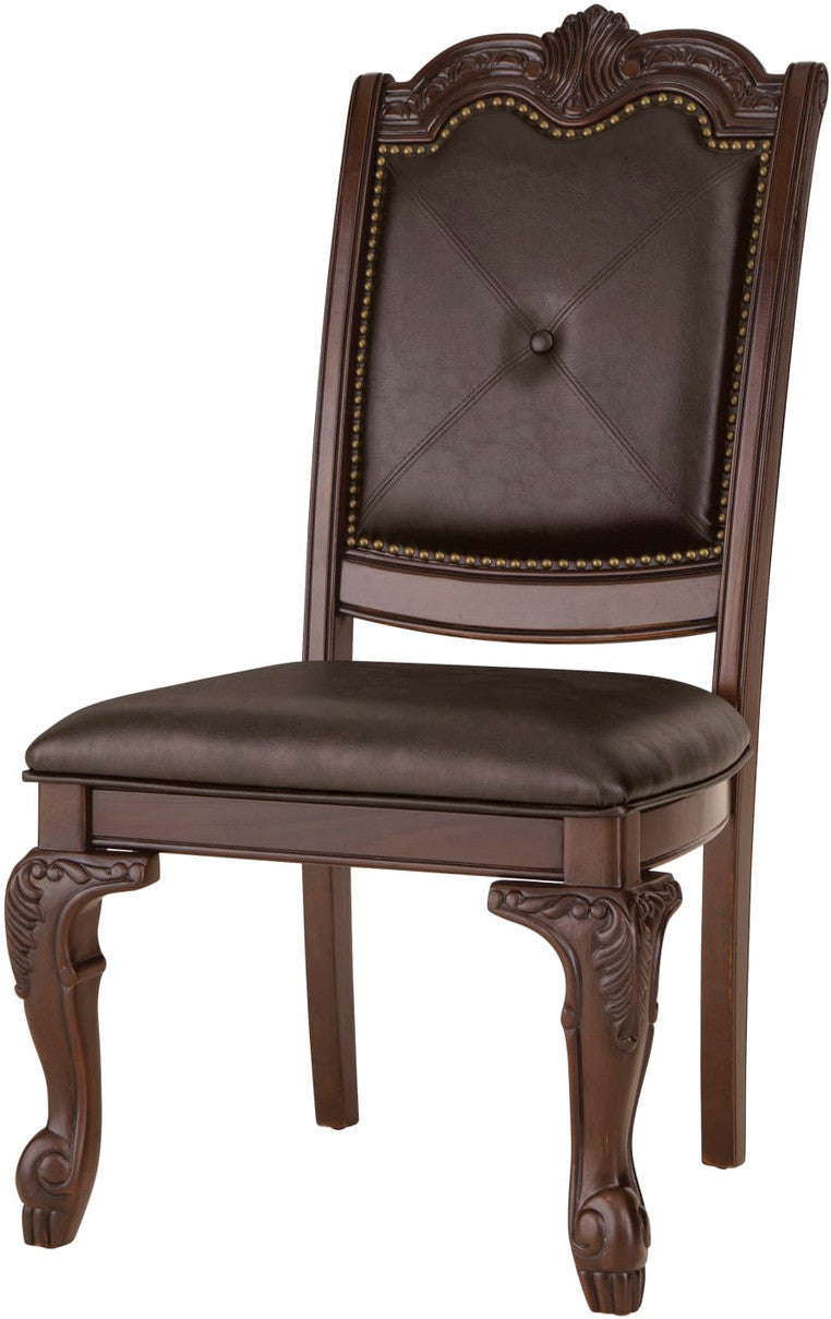 SALMA Dark Cherry 7 Piece Round Dining Set