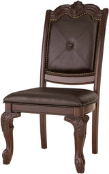 SALMA Dark Cherry 7 Piece Round Dining Set
