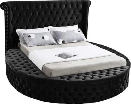 SAMMIE Black Velvet Storage Bedroom Set