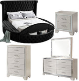 SAMMIE Black Velvet Storage Bedroom Set