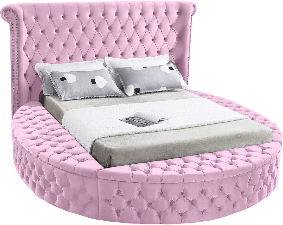 SAMMIE Pink Velvet Storage Bedroom Set