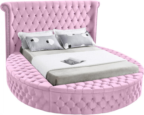 SAMMIE Pink Velvet Storage Bedroom Set