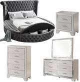 SAMMIE Gray Velvet Storage Bedroom Set