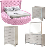 SAMMIE Pink Velvet Storage Bedroom Set