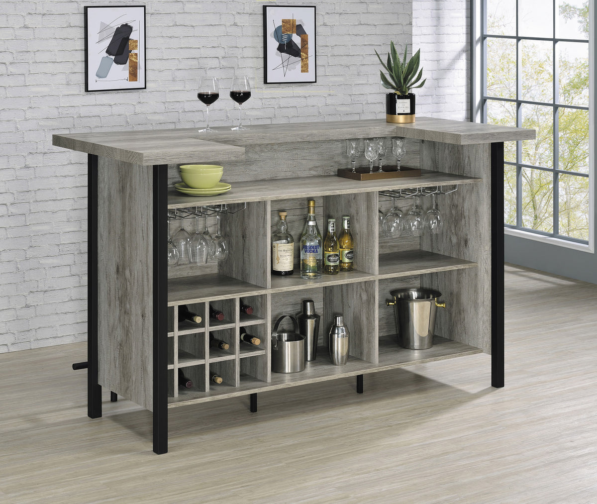 SANZ Gray 71" Wide Bar Unit