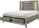 SATTEVA Silver-Gray 72" Height Storage Bed with Lighting