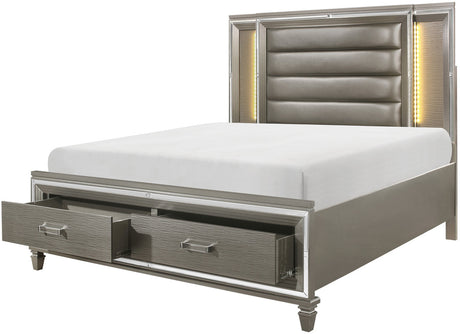 SATTEVA Silver-Gray 72" Height Storage Bed with Lighting