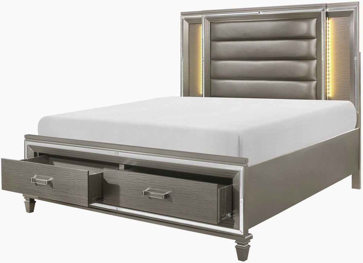 SATTEVA Silver-Gray Storage Bedroom Set