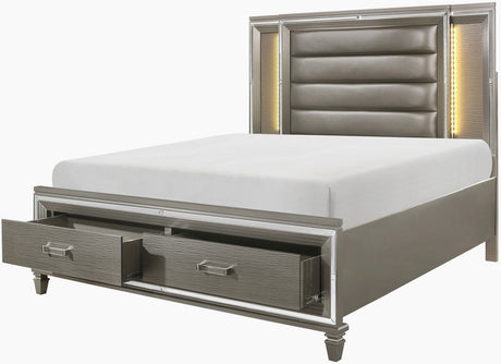 SATTEVA Silver-Gray Storage Bedroom Set