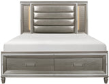 SATTEVA Silver-Gray 72" Height Storage Bed with Lighting