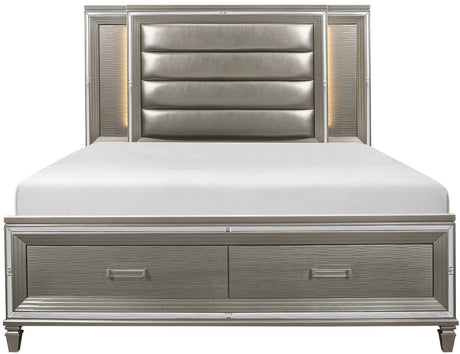 SATTEVA Silver-Gray 72" Height Storage Bed with Lighting