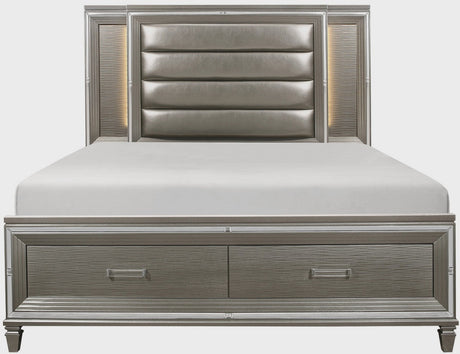 SATTEVA Silver-Gray Storage Bedroom Set