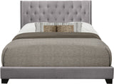 NONNA Light Gray Linen Tufted Platform Bed