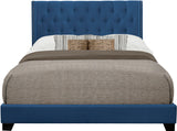 POLINA Blue Linen 50" Tall Tufted Bed