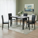 SHAUN Black & White 5 Piece Dining Set