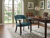 SHOWDOWN Teal 25" Wide x 25" Depth Arm Chair with Casters