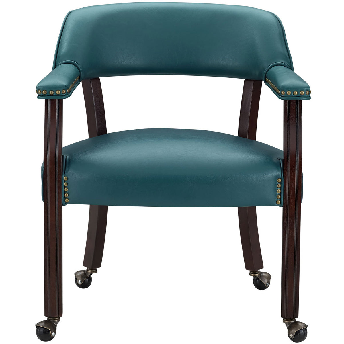 SHOWDOWN Teal 25" Wide x 25" Depth Arm Chair with Casters