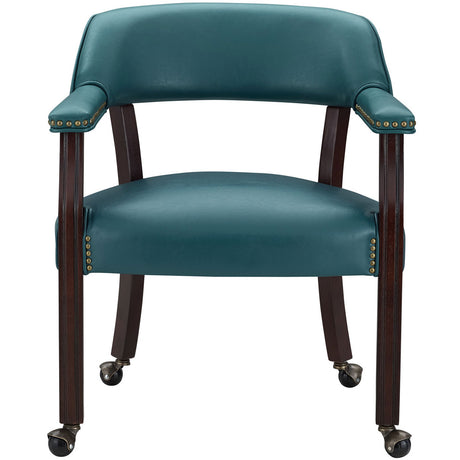 SHOWDOWN Teal 25" Wide x 25" Depth Arm Chair with Casters