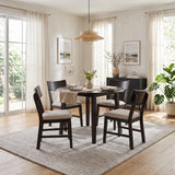 SIBLEY Black Coffee Brown 5 Piece Dining Set with Drop-Leafs
