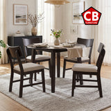 SIBLEY Black Coffee Brown 5 Piece Dining Set with Drop-Leafs
