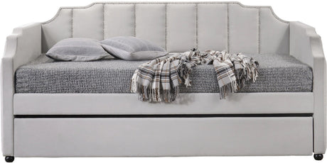 SICILY Gray Velvet 85" Wide x 40" Height Daybed with Trundle