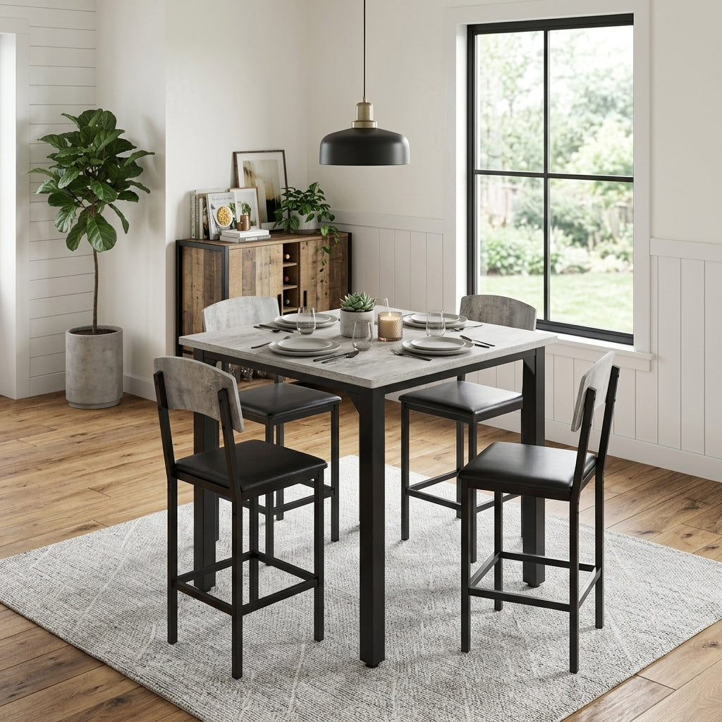 SINTRA Gray 5 Piece Counter Height Set