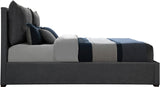 SISTINE Charcoal Plush Pillow Back Platform Bed