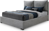 SISTINE Gray Plush Pillow Back Bed