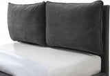 SISTINE Charcoal Plush Pillow Back Platform Bed